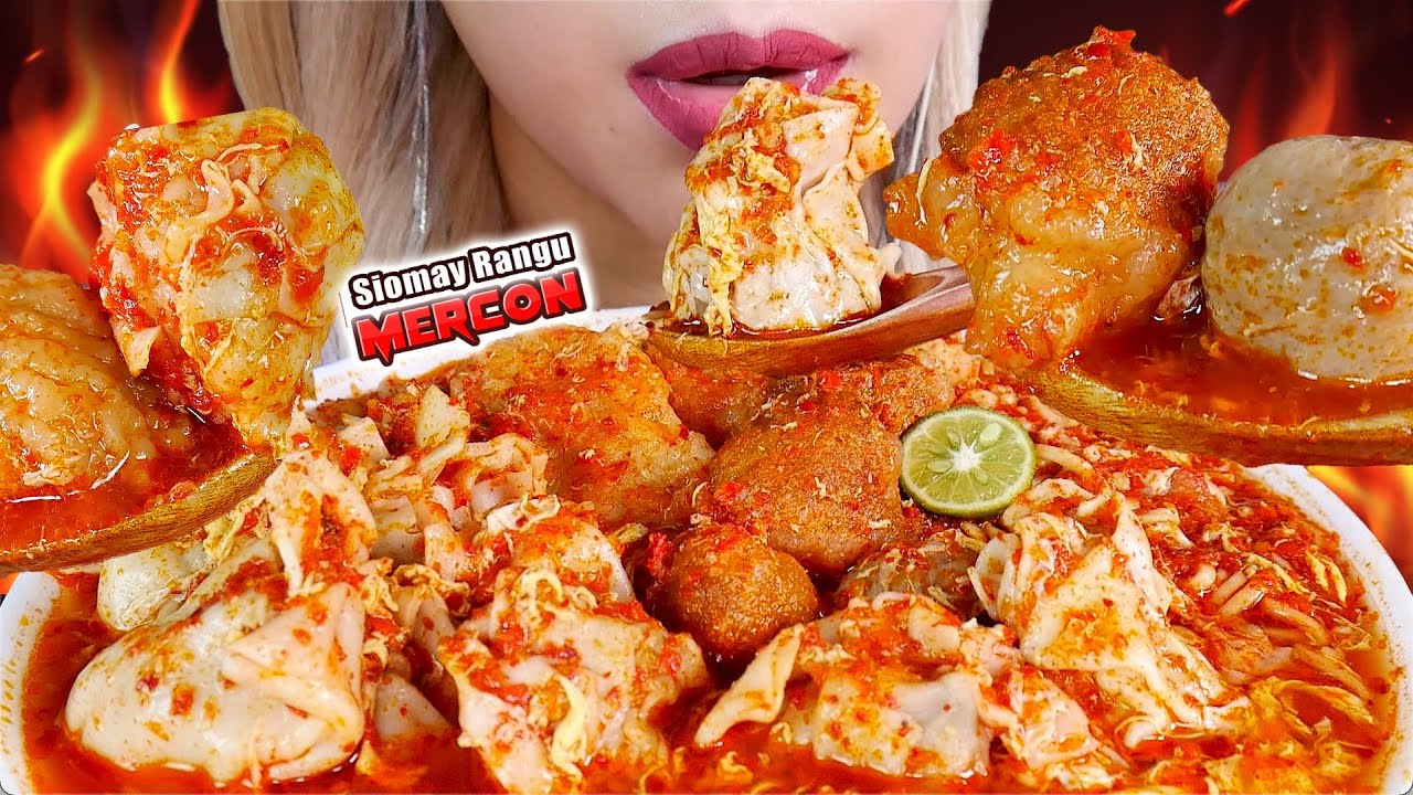 PEDAS PANAS🥵‼️ ASMR SIOMAY TULANG RANGU KUAH SAMBAL MERCON💥 SPICY CARTILAGE DUMPLING🔥