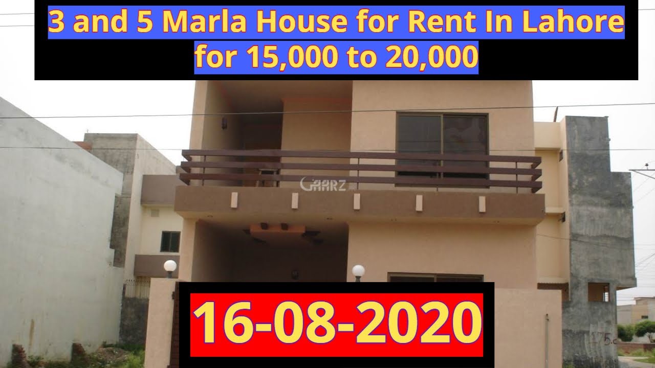 3 and 5 Marla House for Rent In Lahore for 15,000 to 20,000