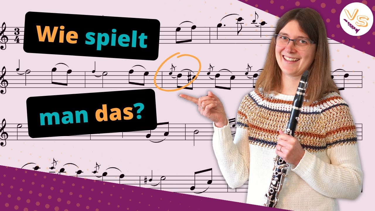 Kurzer und langer Vorschlag auf der Klarinette spielen