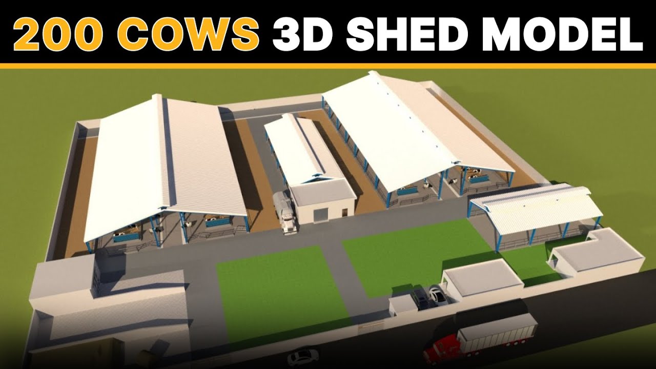COW SHED - Modern Cow shed 3d Model (Hi Tech Dairy Farming)