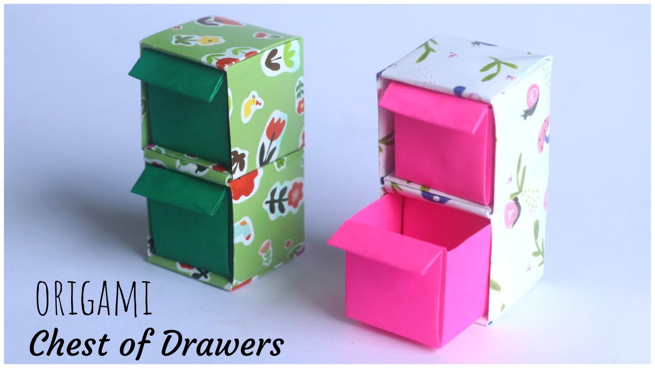 DIY Origami Chest of Drawers | How To Make Origami Paper Box [ With 2 or more storage units]