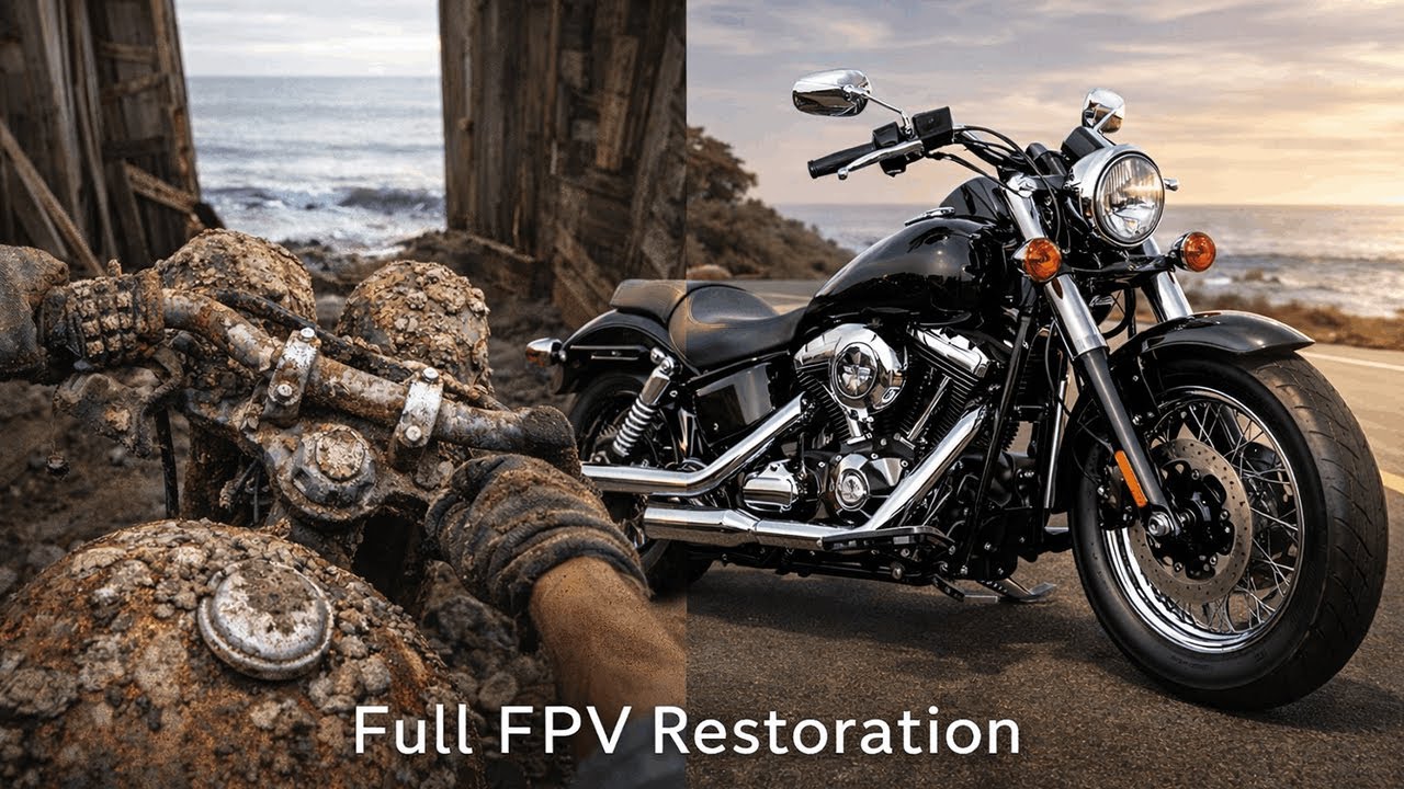 Abandoned by the Sea FPV Harley Davidson Restoration