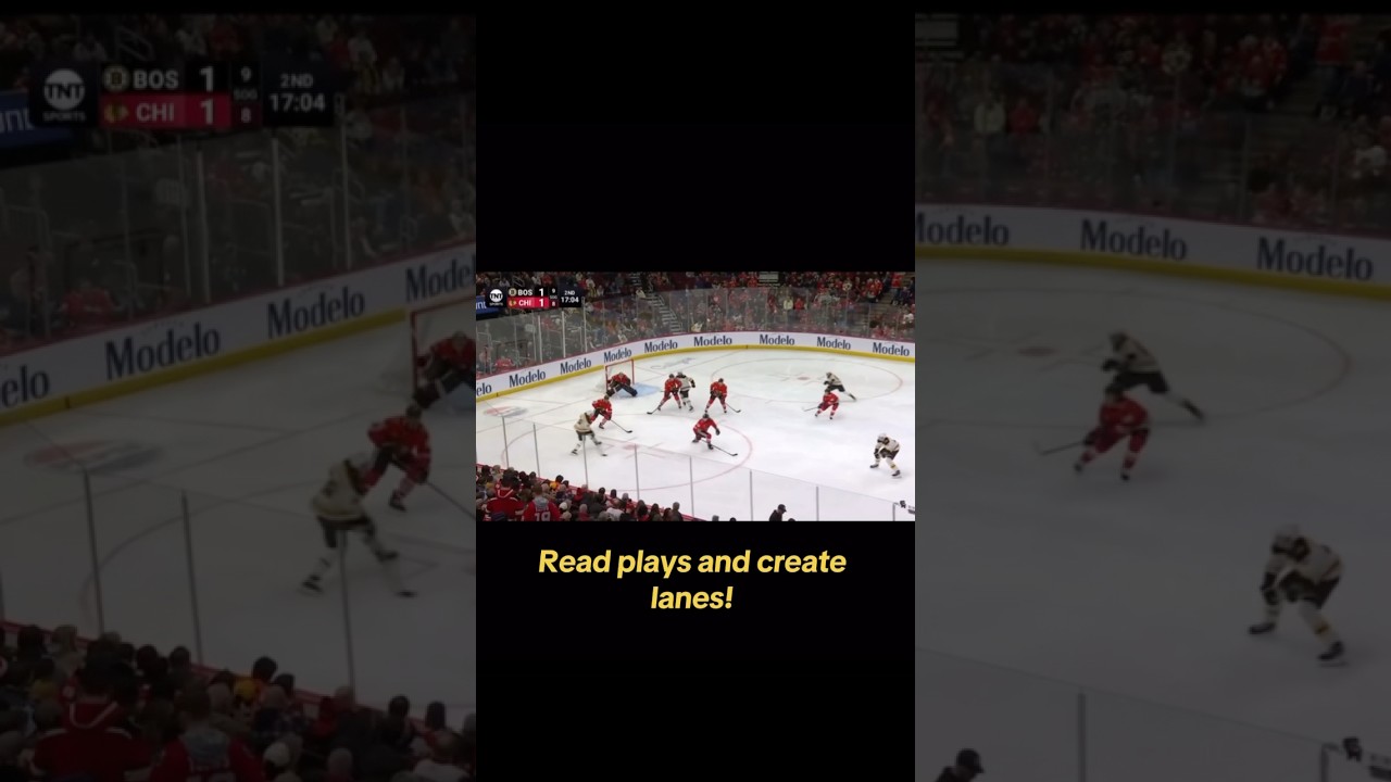Hockey IQ: Reading plays and creating passing lanes! 