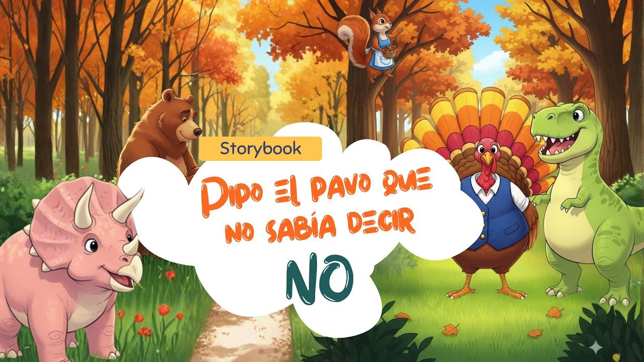 Cuentos Infantiles de Acción de Gracias: El Pavo que no sabía decir NO 🦖 (Dino Tintim)