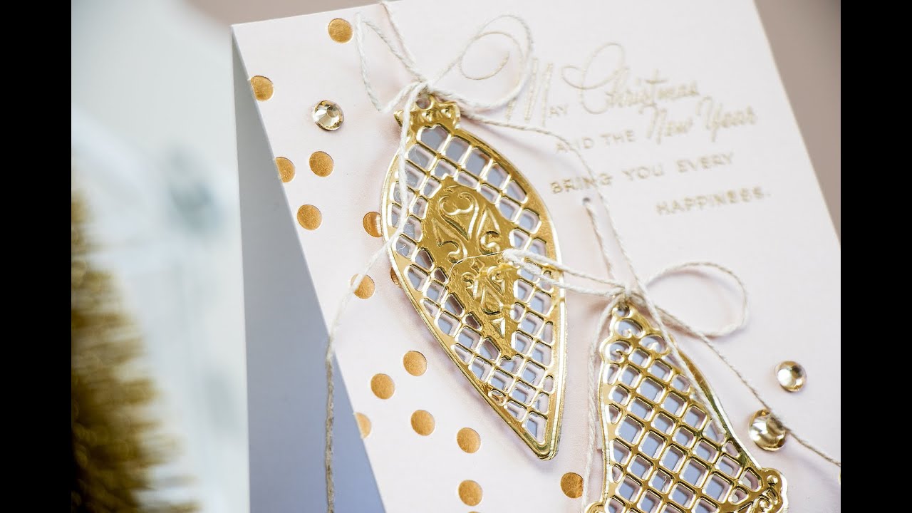 Spellbinders Lattice Ornaments Modern Holiday Card