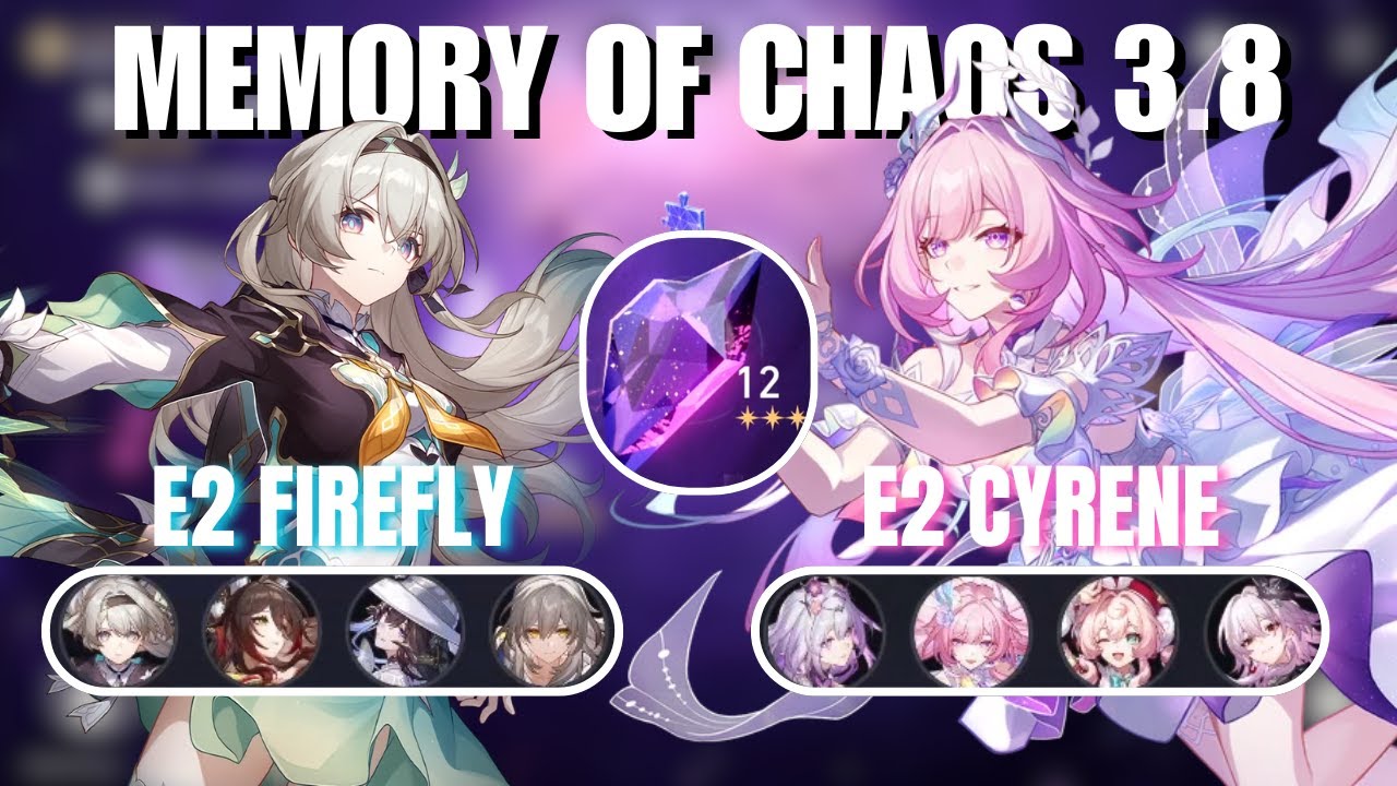 E2 Firefly & E2 Cyrene Clear New Memory of Chaos 3.8 - Honkai: Star Rail