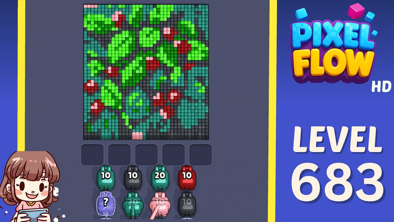 Pixel Flow Level 683 Solution Walkthrough