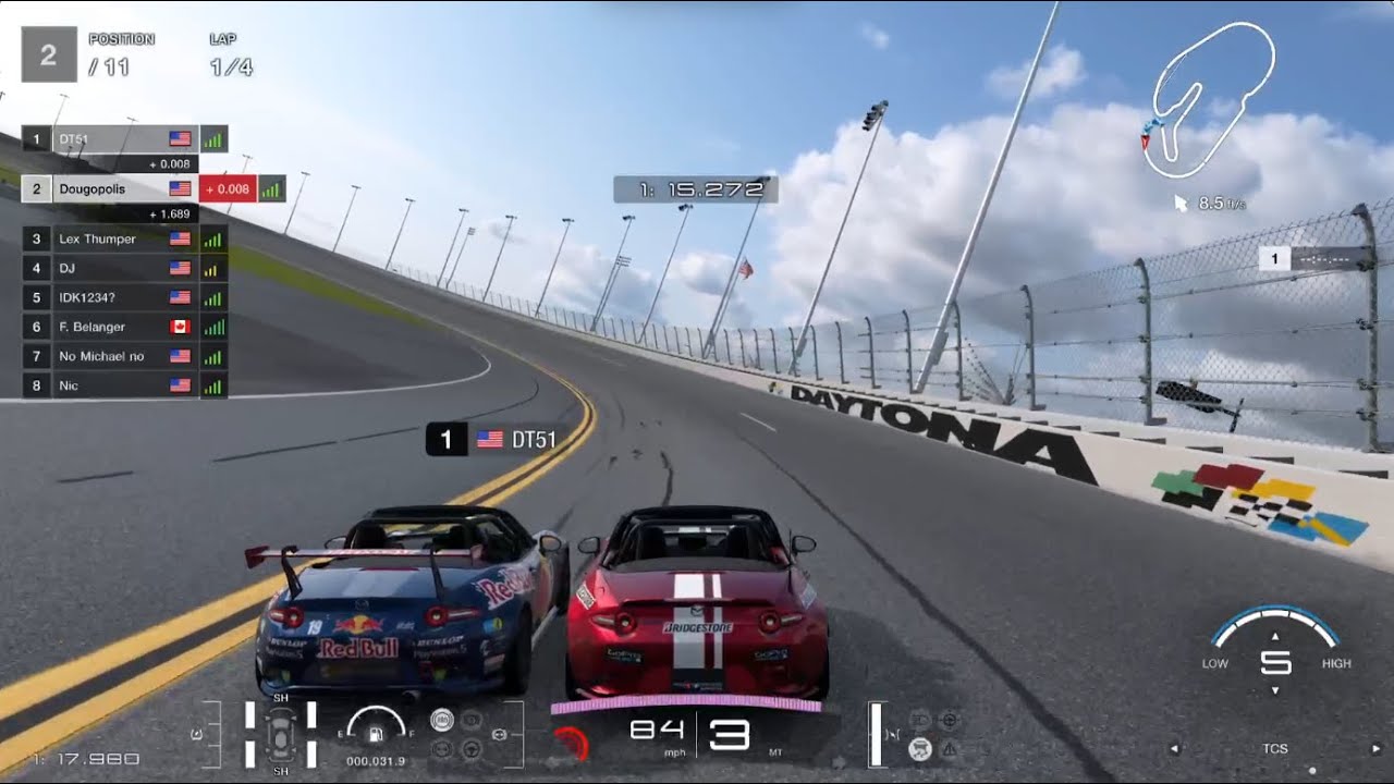 GT7 Miata at Daytona finished 2nd!
