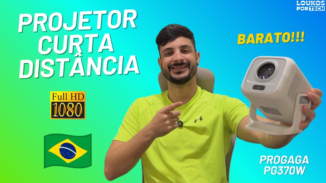 PROJETOR 1080P NATIVO BARATO e de CURTA DISTÂNCIA - PROGAGA PG370