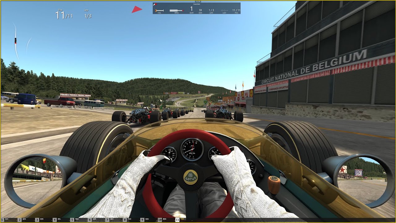 Assetto Corsa - Spa 1966  Belgium (14.1 km) - Lotus 49 Jim Clark's car in 1967 - 1 LAP