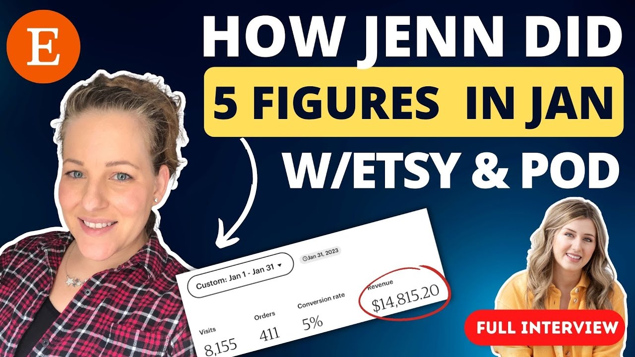 Her First 10K Month with Etsy & Print on Demand | Jenn Mom of 4's Success Story