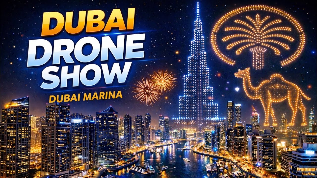 Dubai Drone Show 😍 | Dubai Marina Night Show ✨ | Tamil Vlog #TamilTravelVlog#DubaiNight#droneshow 