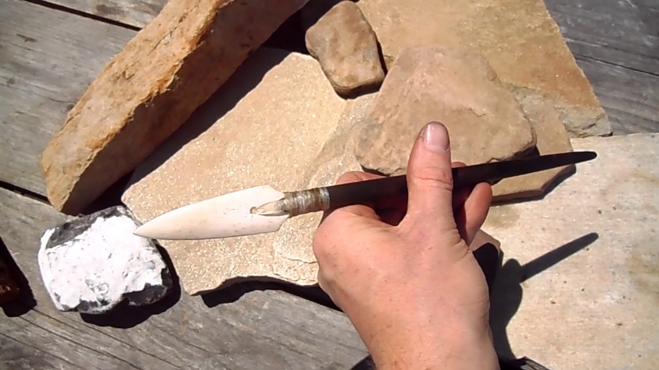 Bone Arrowhead with Dogwood Foreshaft