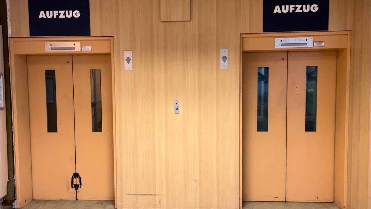Vintage 1963 Flohr-OTIS Elevator at abandoned Karstadt, Mainz, Germany