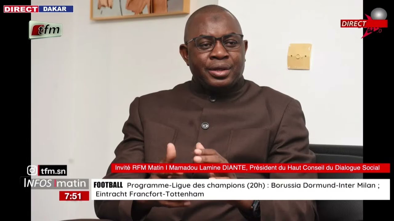 l'invité de rfm matin | Mamadou Lamine DIANTE, président  du haut conseil du dialogue social