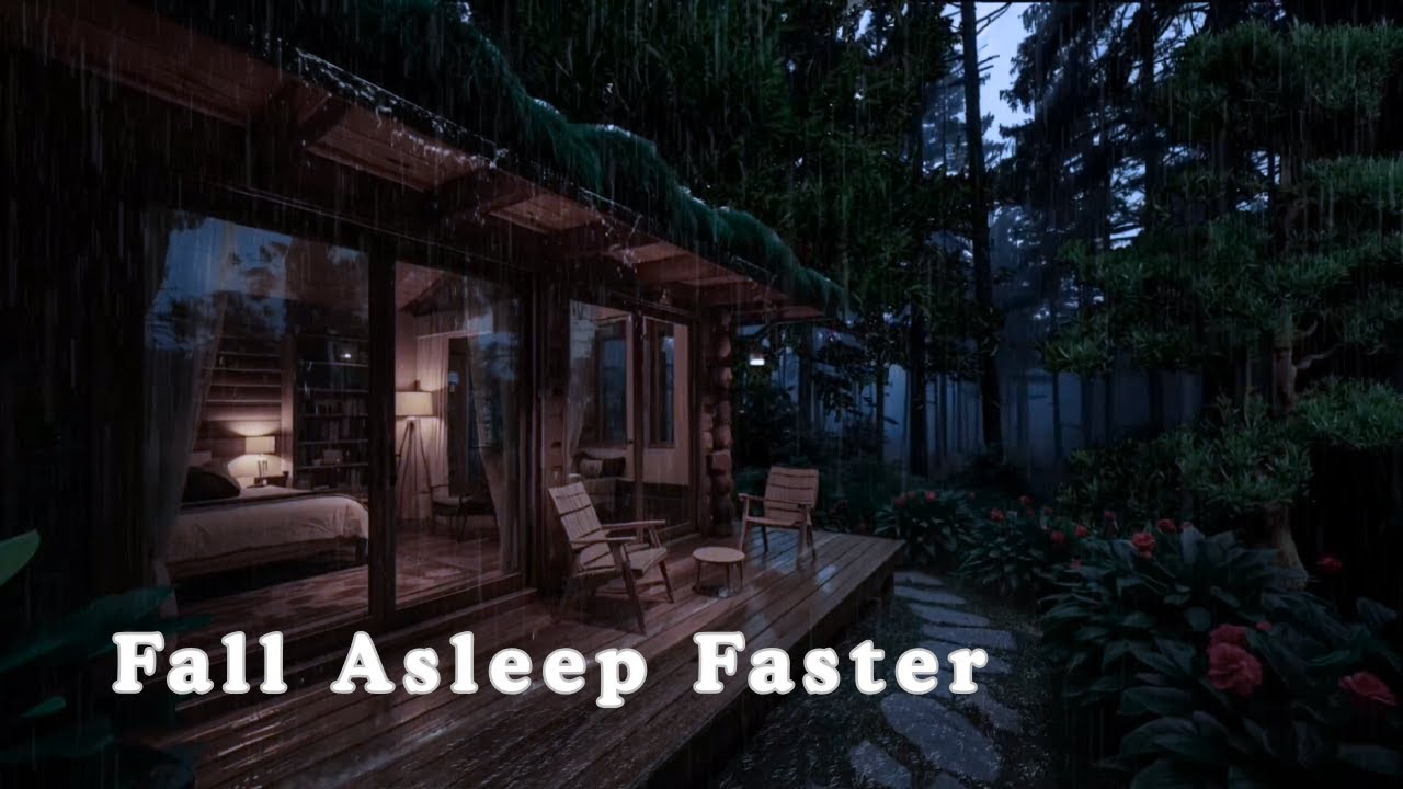 Quiet Mind, Deep Rest | Rainy Forest Cabin Night Soft Rain Sounds for Relaxation