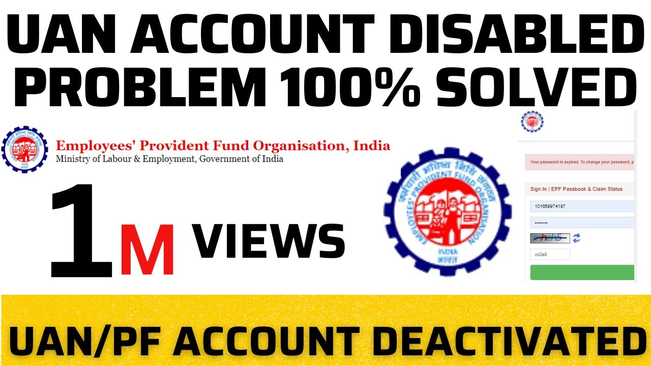 How to solve EPF UAN account is disabled problem | UAN account is disabled | Pf account disabled