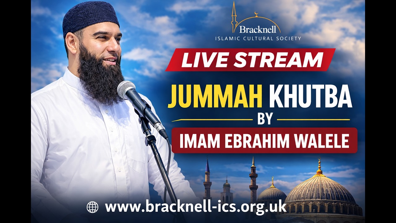 Jummah lead by Ebrahim Walelee at Bracknell Masjid at 12:50 PM