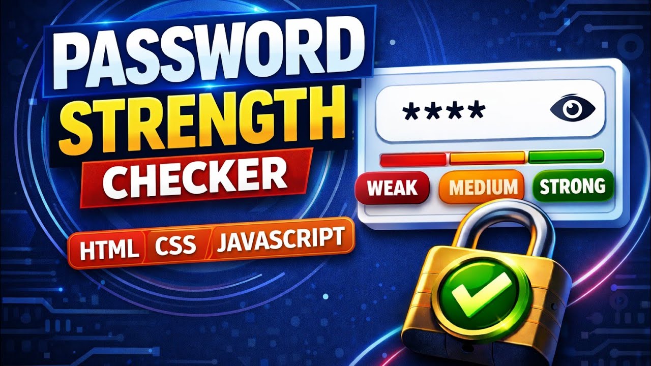 Password strength checker || html css javascript || full tutorial 