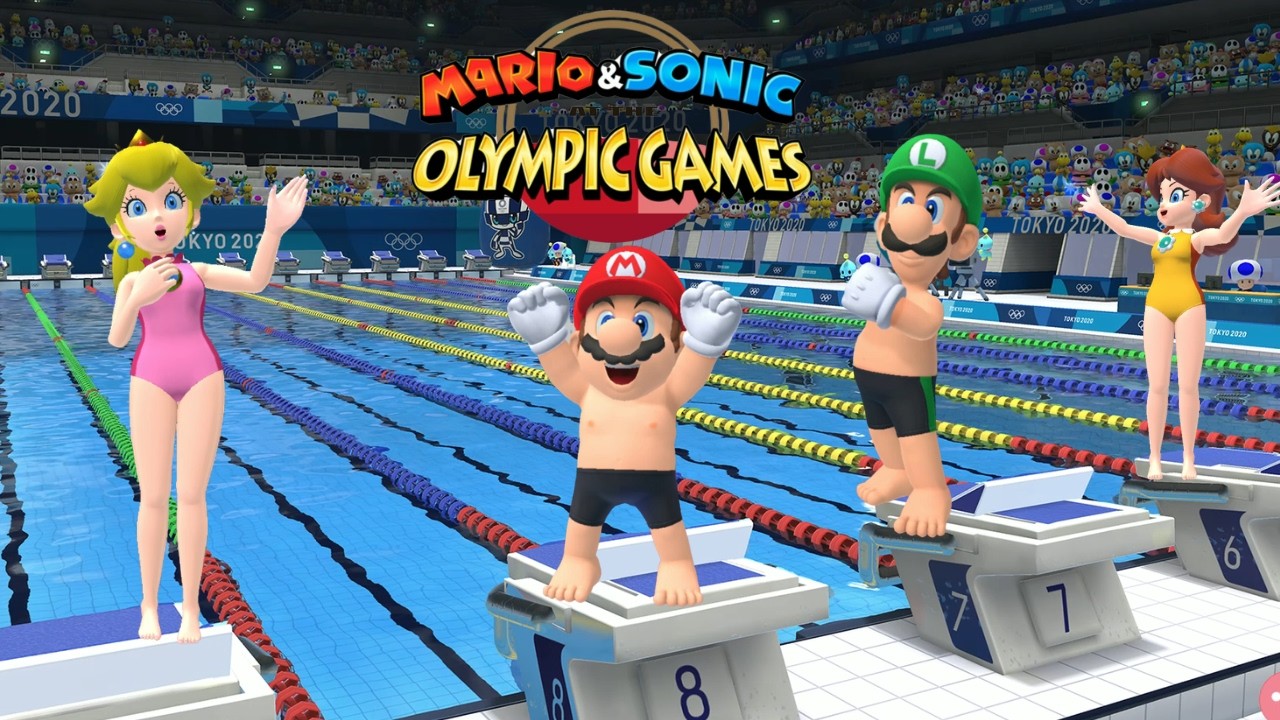 Swimming 100M Gameplay Mario & Sonic At The Olympic Games Tokyo 2020 Peach Daisy Mario  +++ Tails