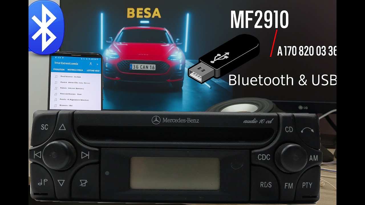 Mercedes -Benz Audio 10 CD Orijinal MF2910 – A170 820 03 36 Teybine Bluetooth & USB Entegrasyonu