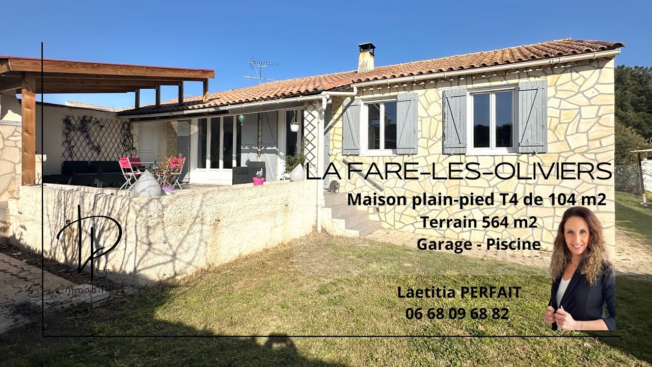 VENDU - LA FARE-LES-OLIVIERS  - Maison plain-pied 104 m2 - 564 m2