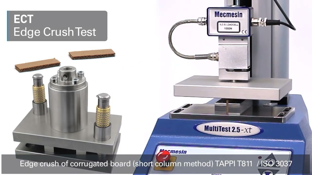 Edge, Flat & Ring Crush Testing (ECT, FCT, RCT) of paper and corrugated board by dedicated fixtures