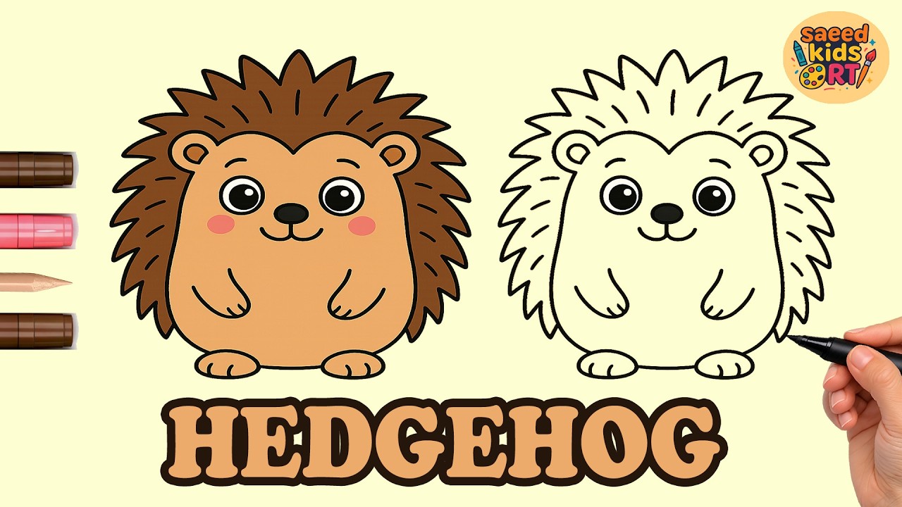 How to Draw a Hedgehog Easy with Coloring || saeed kids art