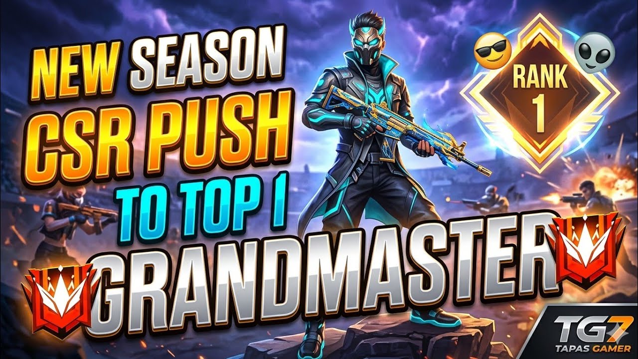 NEW SEASON CSR 😎 PUSH TO TOP 1 GRANDMASTER 👽 #shorts #freefire #tg7tapasgamer