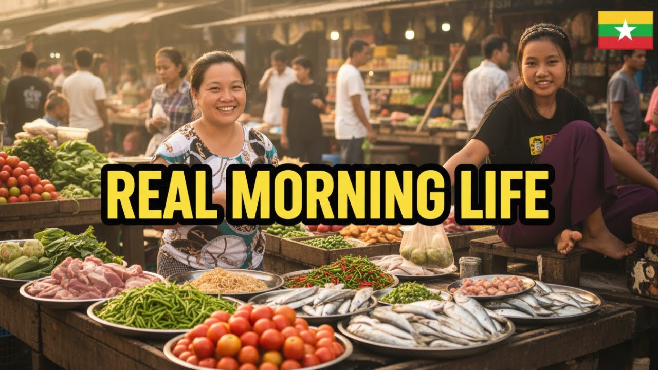 Morning Walk Through Yangon&rsquo;s Vibrant Street Market 🇲🇲 | Real Local Life in Myanmar