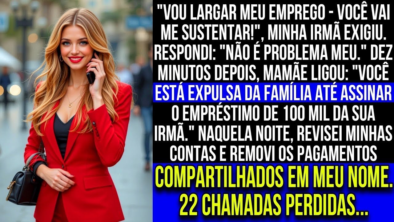 Vou pedir demissão — você vai me sustentar!  mandou minha irmã por mensagem  Respondi   Não, me