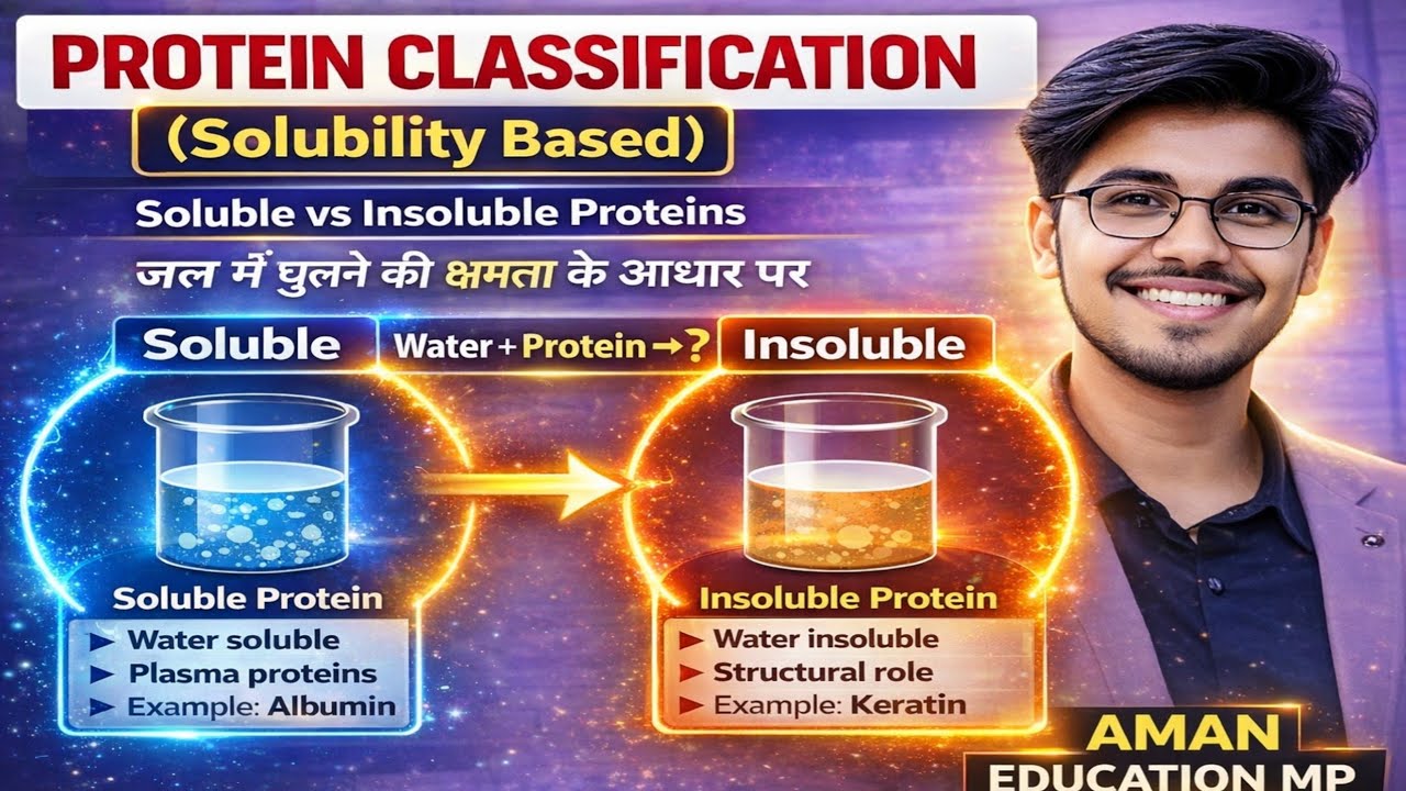 || Classification of Protein || Solubility के आधार पर||