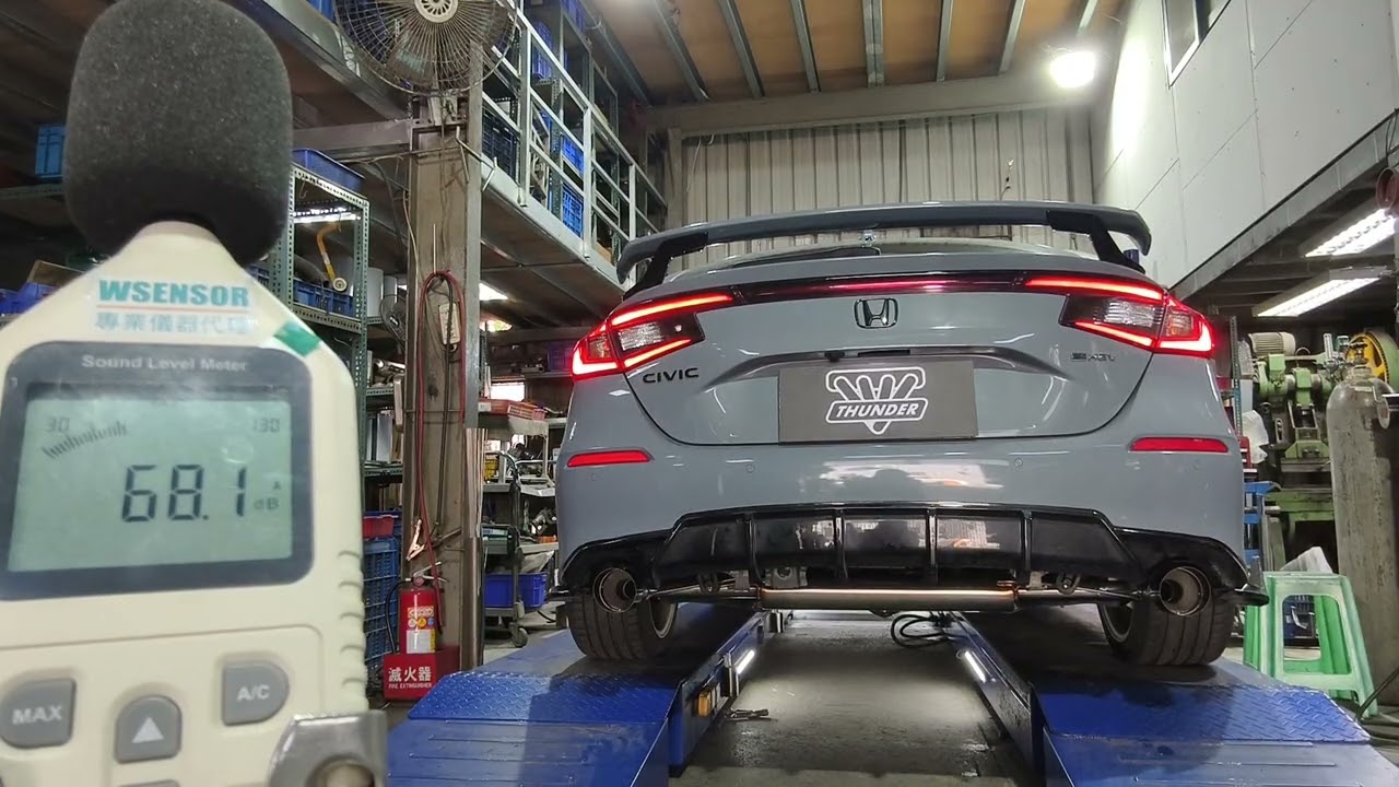 雷力 HONDA 2023 CIVIC 11代 2.0 NA 油電 eHEV 偏高調版橫扁桶左右單出超跑尾段-尾飾純鈦φ101 | THUNDER Muffler SC type Outlet