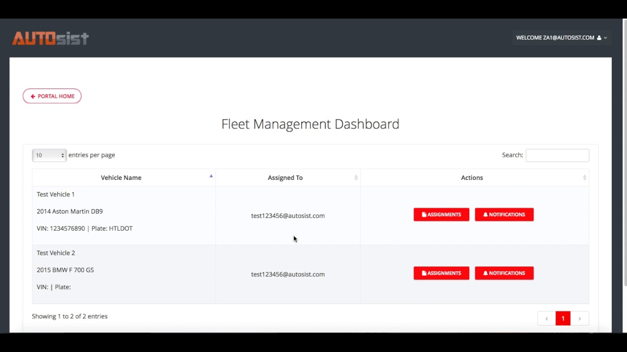 New Fleet Management Dashboard Demo