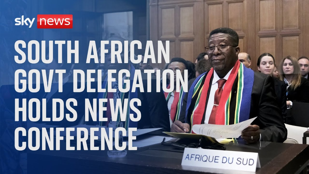South African government delegation holds news conference after Israel genocide hearing