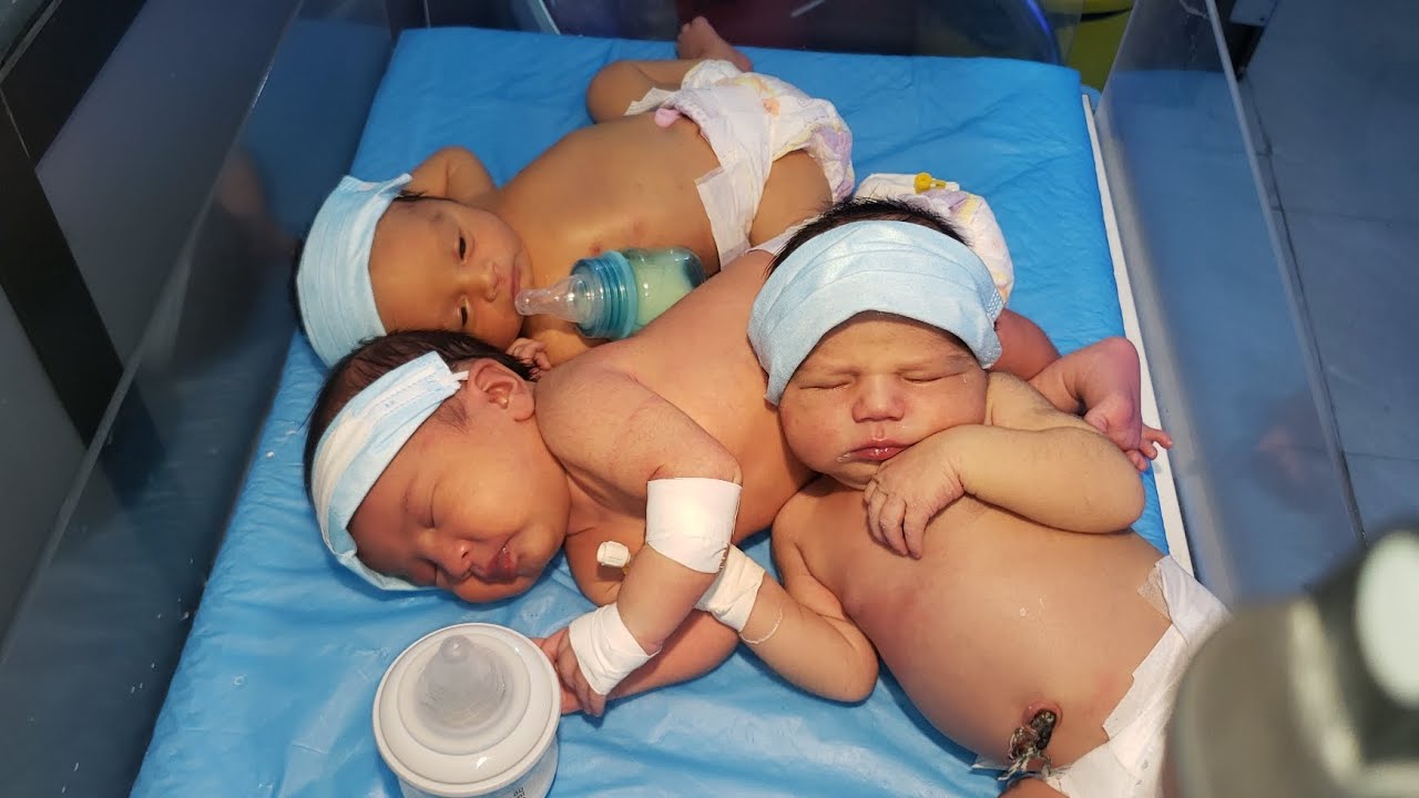 Three twins baby are during the feeding So funny video 📷 