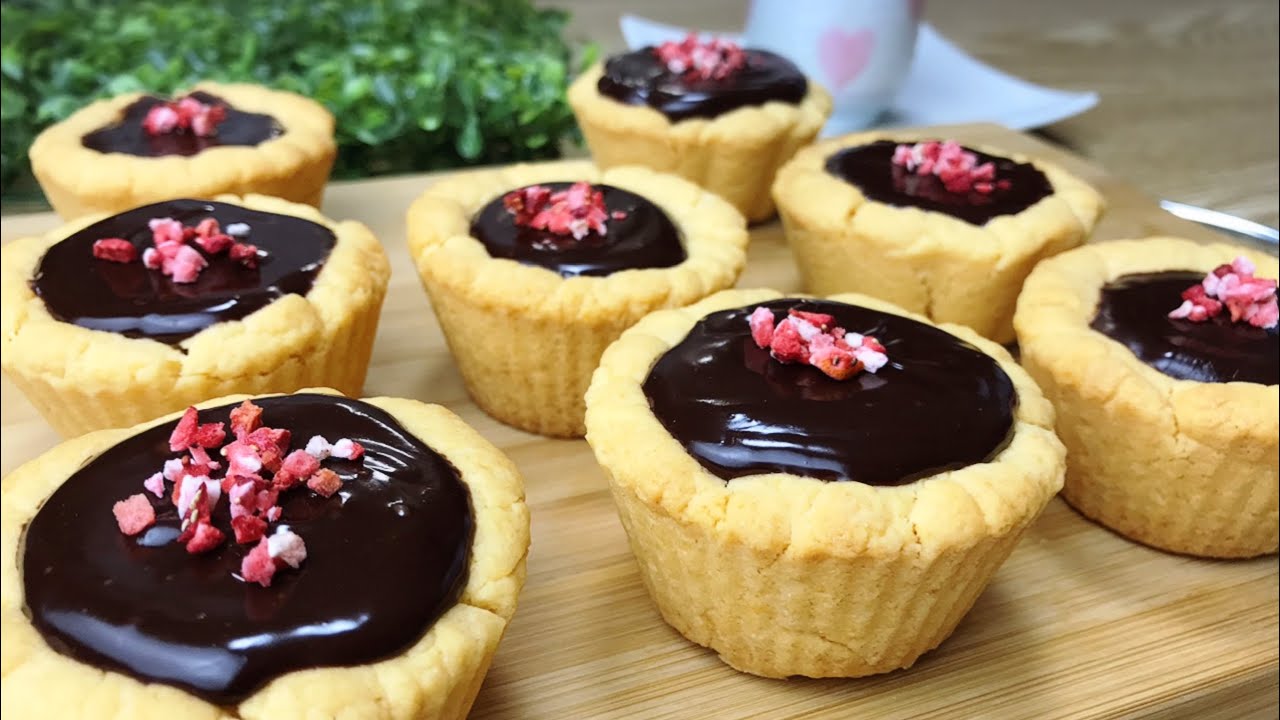 Pancake Mix Chocolate Mini Tart| Easy way to make Chocolate mini tart|ホットケーキミックスチョコレートタルト