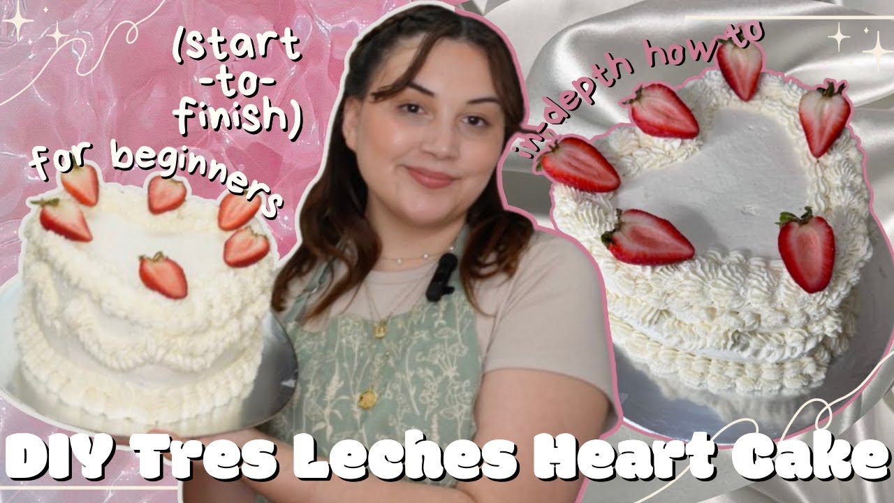 DIY TRENDY Tres Leches Vintage Style Heart Cake  │ How-To In-Depth Tutorial For Beginners