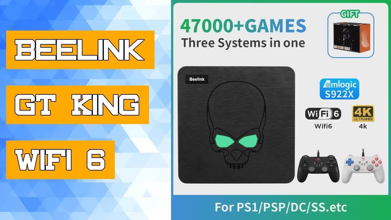 Beelink GT King WiFi 6 Game Console Amlogic S922X Retro Game Box with 47000+ Gaming 4K 60fps Smart V