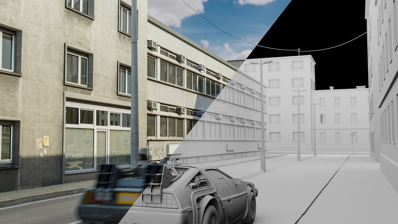 DeLorean in the city | Blender VFX Breakdown