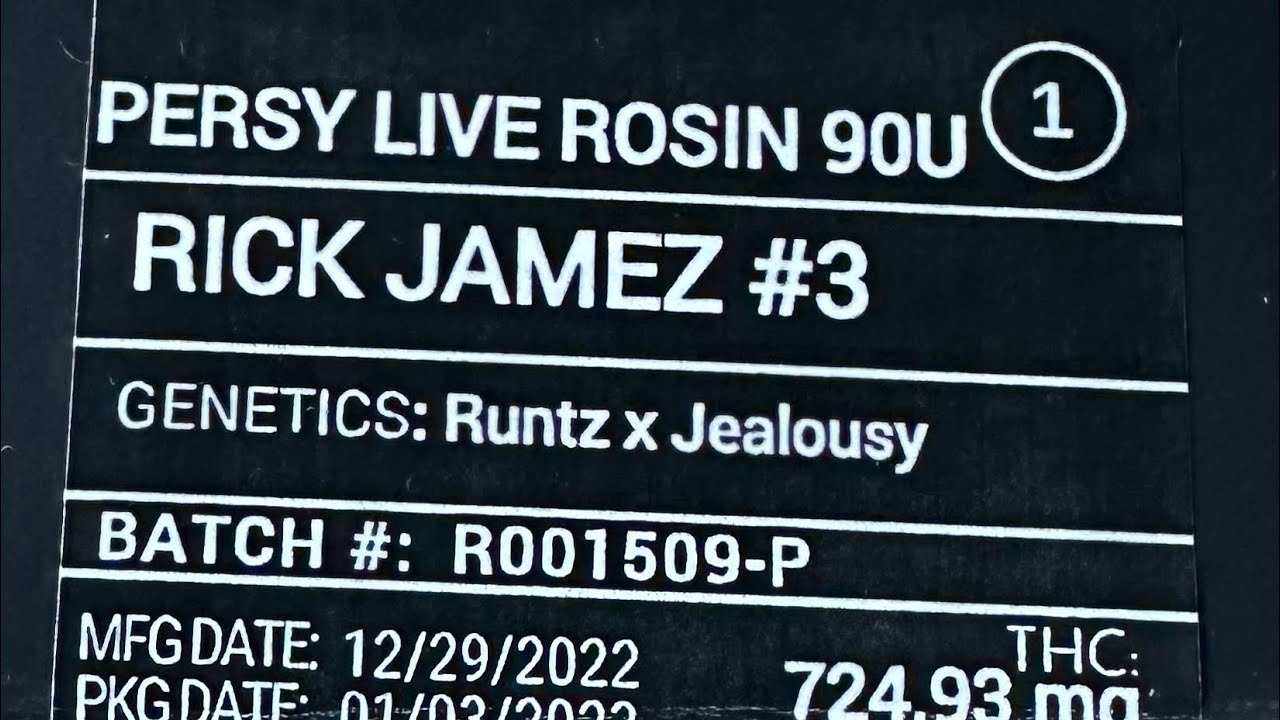 710 Labs - Rick Jamez #3 ~ Persy  Live Rosin 90U / Tier 1