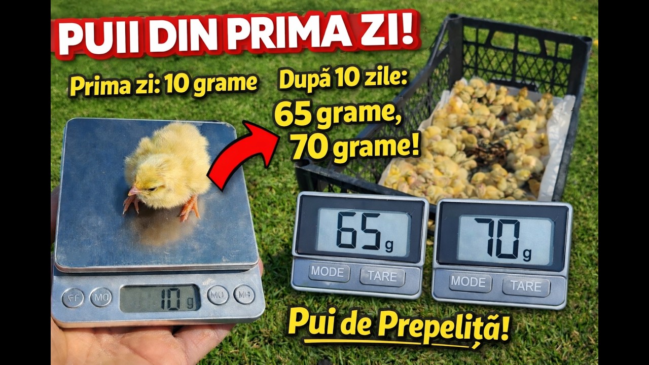 Creșterea puilor de prepeliță – 10g → 70g în 10 zile | Maternitate profesională