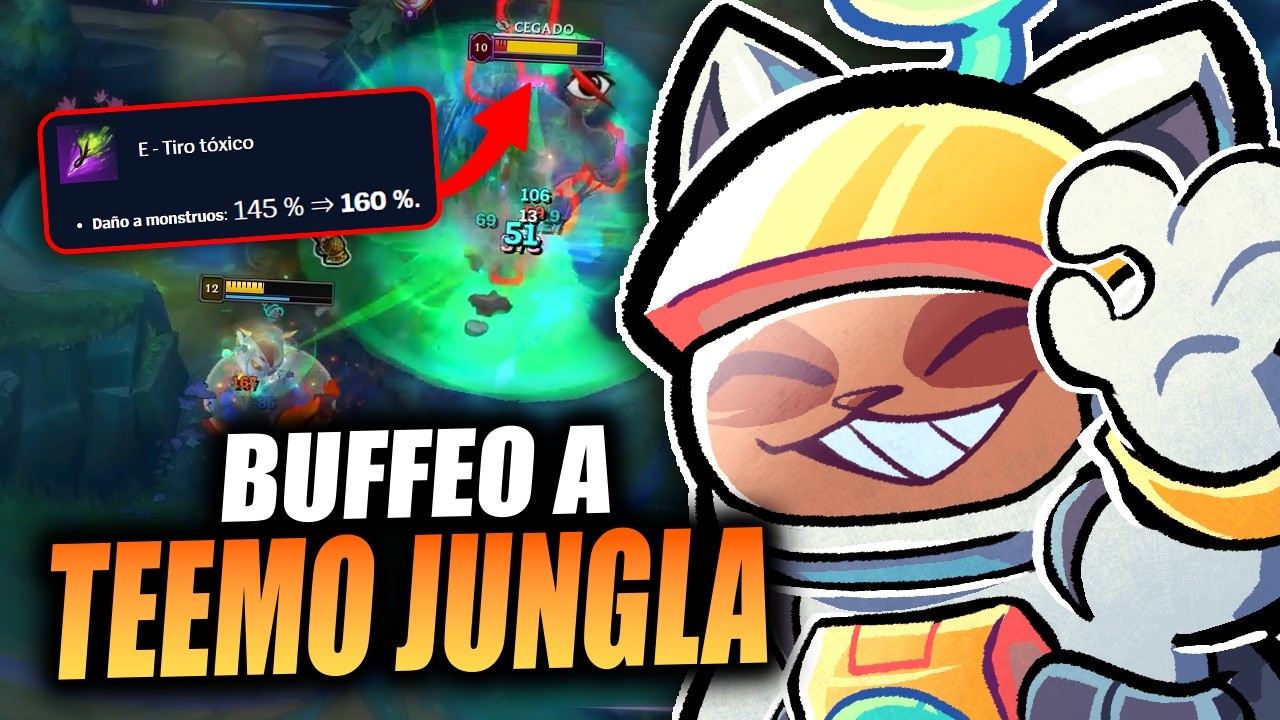 JUEGO TEEMO JUNGLA ANTES Y DESPUÉS DEL BUFF | League of Legends