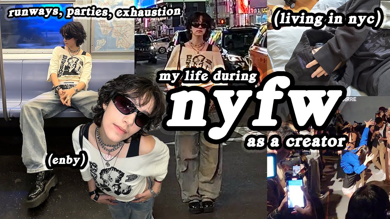 *realistic* NYFW vlog | runways, afterparties, meeting other creators 📹🌱✨