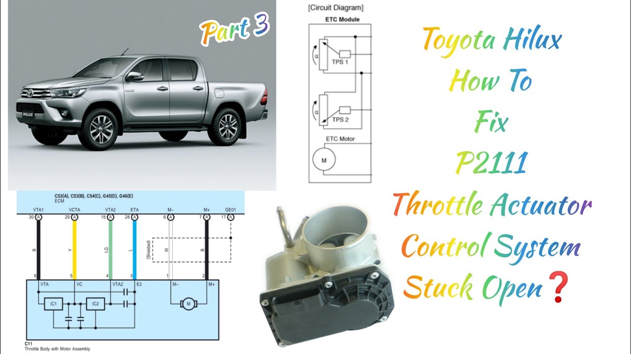 Toyota Hilux(Part3)P2111 Acelerator Not Work❓How To Diagnose Fault✔️Throttle Actuator Control System