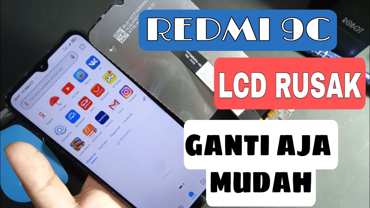 Cara Ganti Lcd Redmi 9c || redmi 9c lcd replacement ||  bongkar redmi 9c