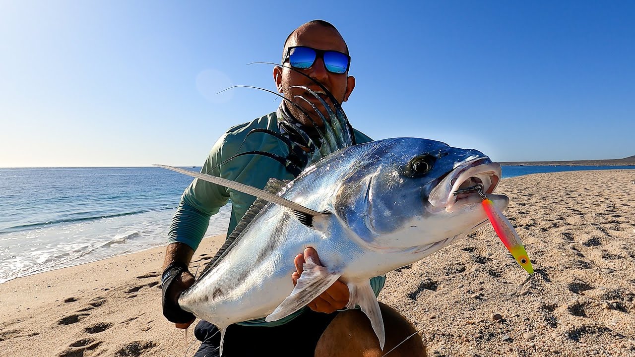 Pescando en LA PLAYA | Pesca de Pez GALLO desde la PLAYA
