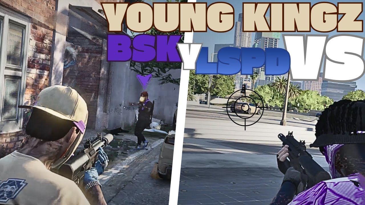 YOUNG KINGZ vs BLOODY SKULL Y LSPD  | T1ROTEO CON ARM4S LARGAS | DovuxLife