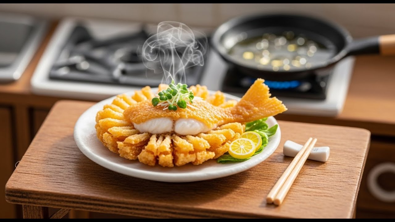 Yummy Miniature Blooming Fish Fried Recipe | Mini foods