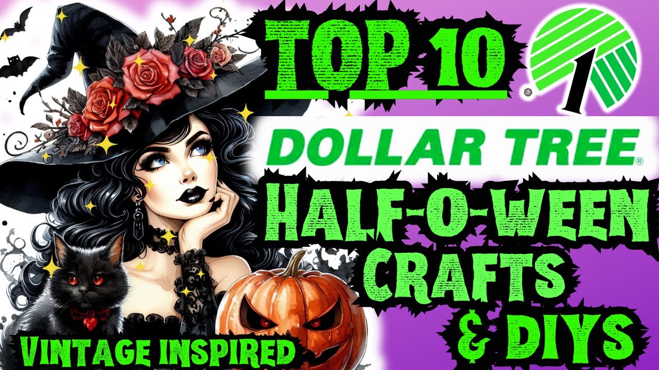 Half-o-ween! THE 10 BEST DOLLAR TREE HALLOWEEN crafts & DIYs for the halfway mark!